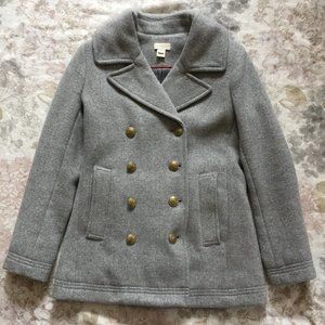 J. Crew Grey Wool Blend Pea coat